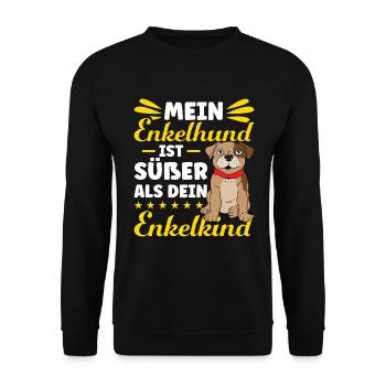 Hunde Opa Hundeopa Enkelhund Großeltern Hunde Oma - Unisex Pullover - Schwarz - Vorne - Alina (178cm) & Michal (187cm)