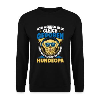 Hunde Opa Bester Hundeopa Enkelhund Großeltern - Unisex Pullover - Schwarz - Vorne - Alina (178cm) & Michal (187cm)