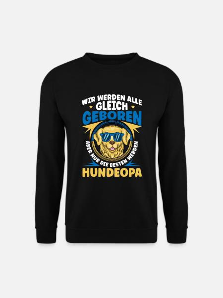 Hunde Opa Bester Hundeopa Enkelhund Großeltern - Unisex Pullover - Schwarz