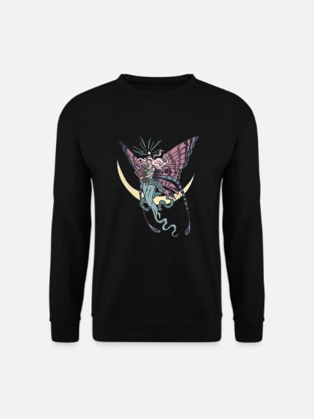 Magical Fairy on the Moon Fairycore Cottagecore - Unisex Sweatshirt - black