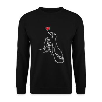 Running funny Running - Unisex Sweatshirt - black - Front - Alina (178cm) & Michal (187cm)
