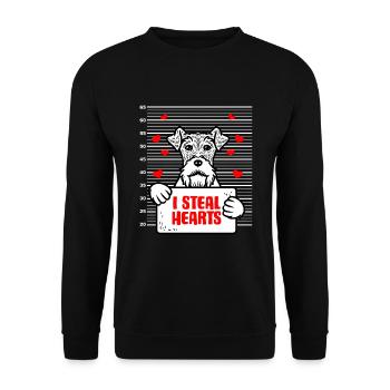 Foxterrier Drahthaar Valentinstag Hundebesitzer - Unisex Pullover - Schwarz - Vorne - Alina (178cm) & Michal (187cm)
