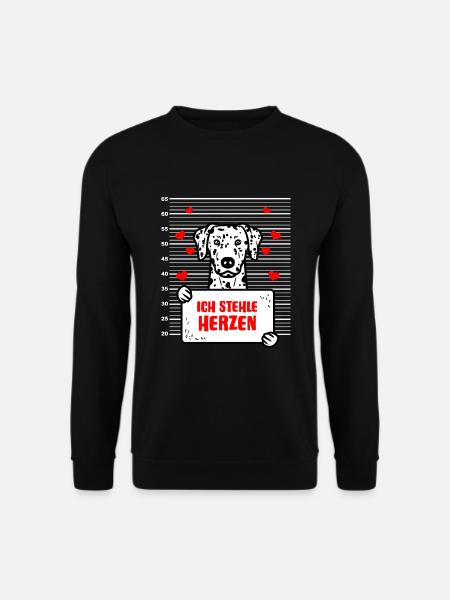 Dalmatiner Valentinstag Hund Liebe Herz Dalmatinac - Unisex Pullover - Schwarz