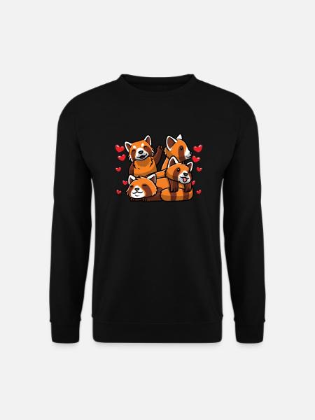 Kawaii Roter Panda - Unisex Pullover - Schwarz