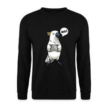 Oiseau perroquet cacatoès têtu - Sweat-shirt Unisexe - noir - Devant - Alina (178cm) & Michal (187cm)