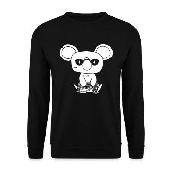 Zither Koala Zithermusik Zitherspieler - Unisex Pullover - Schwarz - Vorne - Alina (178cm) & Michal (187cm)