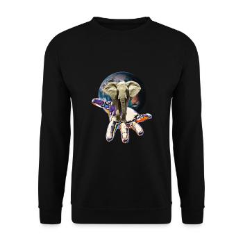 Éléphant - Sweat-shirt Unisexe - noir - Devant - Alina (178cm) & Michal (187cm)