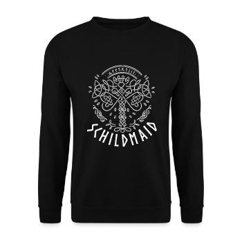Shield maid Norse Warrior Viking Mythology - Unisex Sweatshirt - black - Front - Alina (178cm) & Michal (187cm)