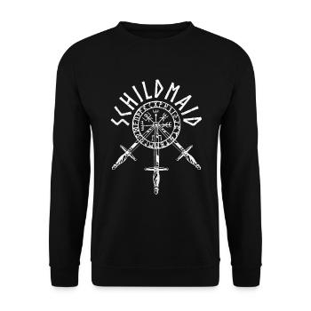Shield maid Norse Warrior Viking Mythology - Unisex Sweatshirt - black - Front - Alina (178cm) & Michal (187cm)