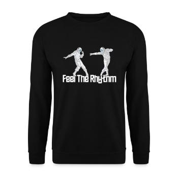 Astronaut Dance School for Dancers Space Fans - Unisex Sweatshirt - black - Front - Alina (178cm) & Michal (187cm)