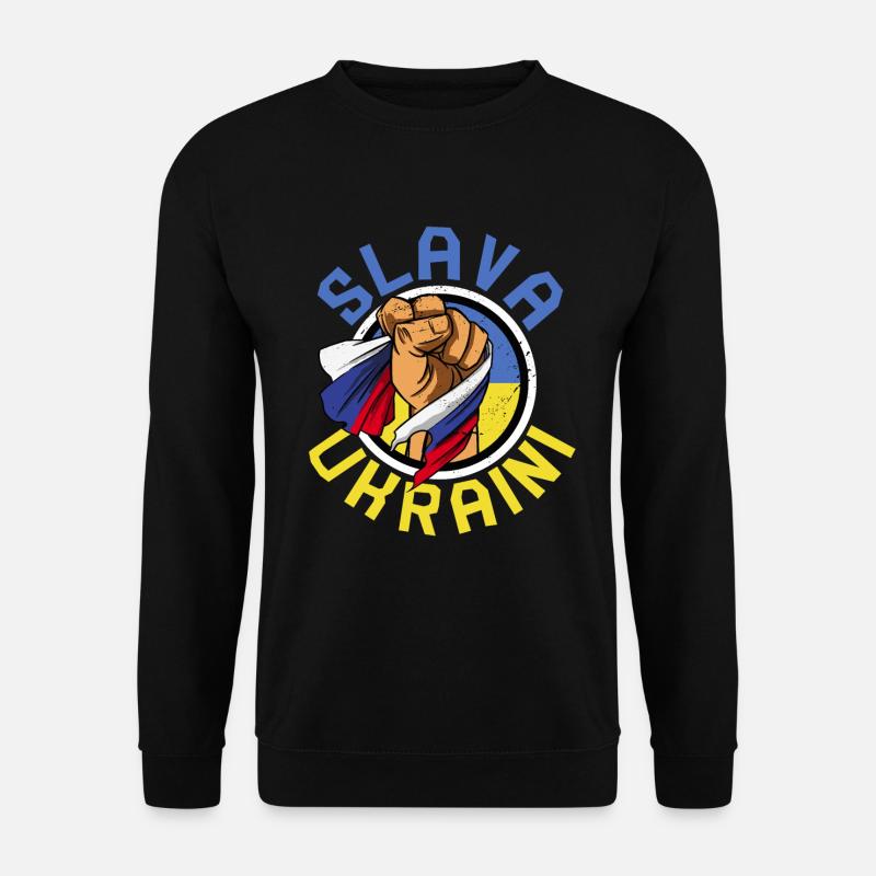 Slava Ukraini Ukraine Frieden Freiheit - Unisex Pullover - Schwarz
