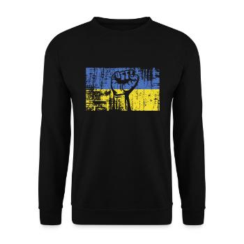 Against War Ukraine I Fight for Freedom - Unisex Sweatshirt - black - Front - Alina (178cm) & Michal (187cm)