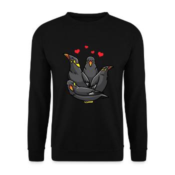 Beo Bird Mynah Amateurs d’oiseaux - Sweat-shirt Unisexe - noir - Devant - Alina (178cm) & Michal (187cm)