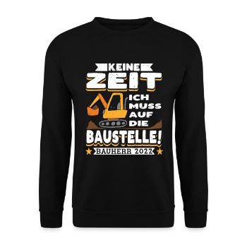 Bauherr 2022 Häuslebauer Hausbau - Unisex Pullover - Schwarz - Vorne - Alina (178cm) & Michal (187cm)