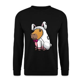 Easter Easter Capybara Rodent - Unisex Sweatshirt - black - Front - Alina (178cm) & Michal (187cm)