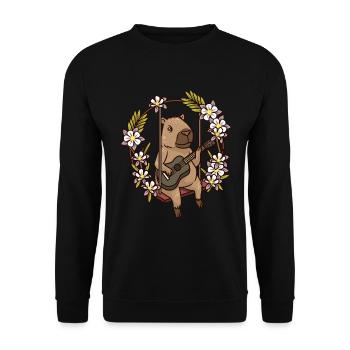 Capybara Rodent Guitar - Unisex Sweatshirt - black - Front - Alina (178cm) & Michal (187cm)
