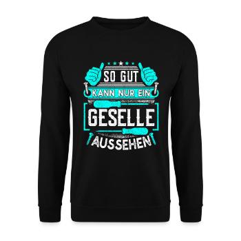 Geselle Bestandende Ausbildung - Unisex Pullover - Schwarz - Vorne - Alina (178cm) & Michal (187cm)