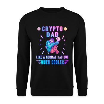 Bitcoin Crypto Father Papa Trader Crypto - Unisex Sweatshirt - black - Front - Alina (178cm) & Michal (187cm)