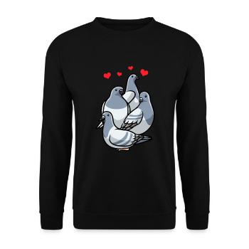 Taube Taubenzucht Taubenzüchter - Unisex Pullover - Schwarz - Vorne - Alina (178cm) & Michal (187cm)