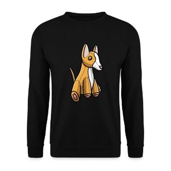 Podenco Ibicenco Cuddly Toy Dog - Unisex Sweatshirt - black - Front - Alina (178cm) & Michal (187cm)