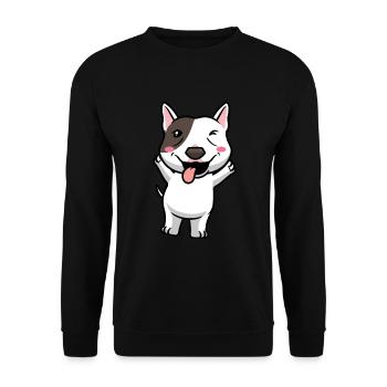 Miniatur Bullterrier Hund Lustig - Unisex Pullover - Schwarz - Vorne - Alina (178cm) & Michal (187cm)