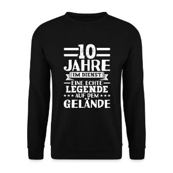 10 Jähriges Dienstjubiläum Firmenjubiläum - Unisex Pullover - Schwarz - Vorne - Alina (178cm) & Michal (187cm)