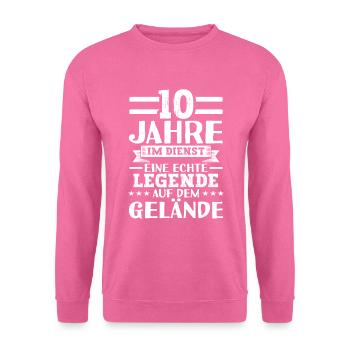 10 Jähriges Dienstjubiläum Firmenjubiläum - Unisex Pullover - Pink - Vorne