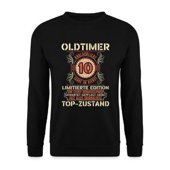 10 Jähriges Dienstjubiläum Firmenjubiläum - Unisex Pullover - Schwarz - Vorne - Alina (178cm) & Michal (187cm)