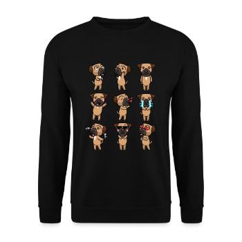 Border Terrier Dog Émotions - Sweat-shirt Unisexe - noir - Devant - Alina (178cm) & Michal (187cm)