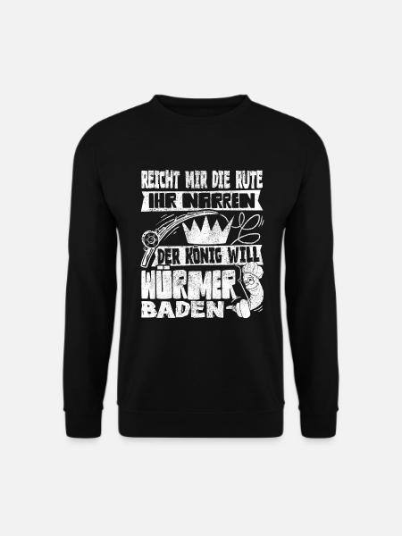 Angler Angelrute Angeln Ich Geh Würmer - Unisex Pullover - Schwarz