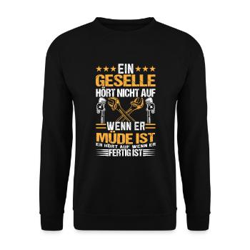 Geselle Ausbildung Bestanden - Unisex Pullover - Schwarz - Vorne - Alina (178cm) & Michal (187cm)
