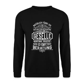 Geselle Ausbildung Bestanden - Unisex Pullover - Schwarz - Vorne - Alina (178cm) & Michal (187cm)