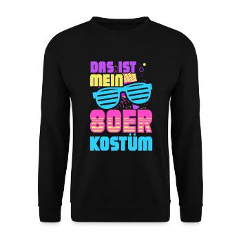 80er Jahre Kostüm Mottoparty 80s Kostüm - Unisex Pullover - Schwarz - Vorne - Alina (178cm) & Michal (187cm)