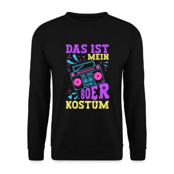 80er Jahre Kostüm Mottoparty 80s Kostüm - Unisex Pullover - Schwarz - Vorne - Alina (178cm) & Michal (187cm)