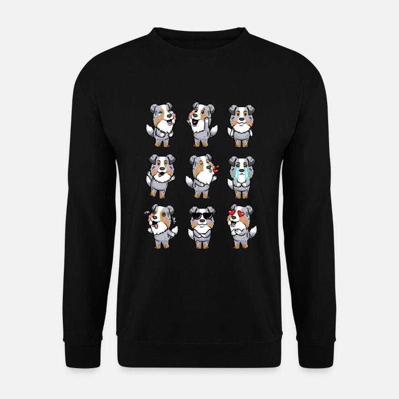 Australian Shepherd Dog Emotions - Unisex Sweatshirt - black