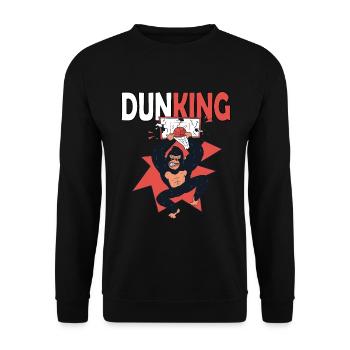 Basketball Dunking Gorilla Affe Korbleger - Unisex Pullover - Schwarz - Vorne - Alina (178cm) & Michal (187cm)