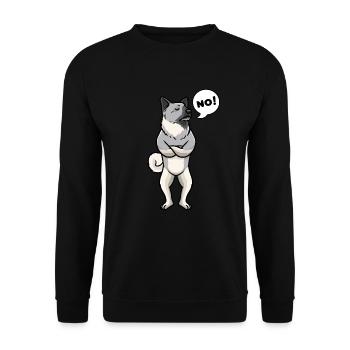 Sturer Norwegischer Elchhund Grau Hund - Unisex Pullover - Schwarz - Vorne - Alina (178cm) & Michal (187cm)
