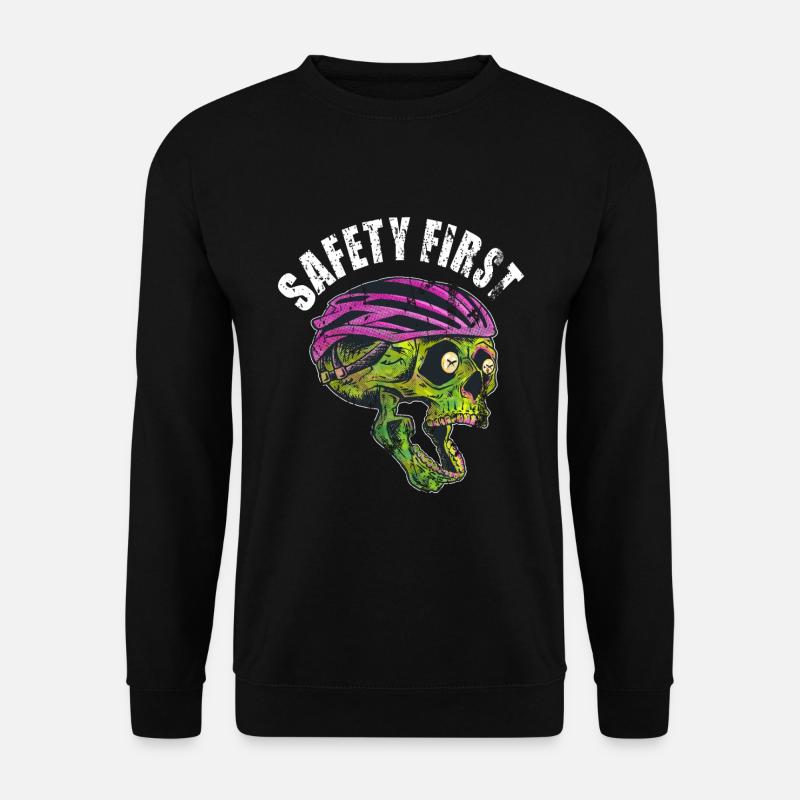 Sicherheit Fahrradhelm Fahrradfahrer Spruch - Unisex Pullover - Schwarz