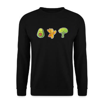 Vegan Avocado Broccoli Healthy Diet - Unisex Sweatshirt - black - Front - Alina (178cm) & Michal (187cm)