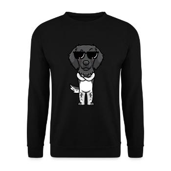 Grande émoticône de chien münsterland - Sweat-shirt Unisexe - noir - Devant - Alina (178cm) & Michal (187cm)