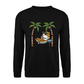 Guinea pig in hammock - Unisex Sweatshirt - black - Front - Alina (178cm) & Michal (187cm)