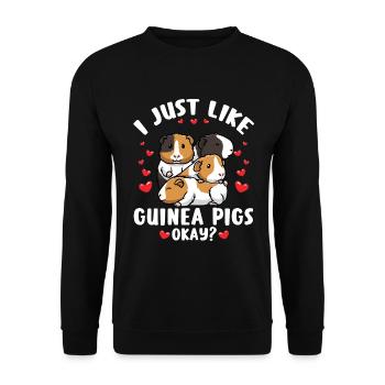 Cochons d’Inde Cochons d’Inde domestiques - Sweat-shirt Unisexe - noir - Devant - Alina (178cm) & Michal (187cm)