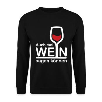 Rotwein oder Weißwein Geschenk für Weinliebhaber - Unisex Pullover - Schwarz - Vorne - Alina (178cm) & Michal (187cm)