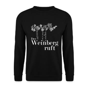 Wein Weinflasche Weinglas Weinberg Ruft - Unisex Pullover - Schwarz - Vorne - Alina (178cm) & Michal (187cm)