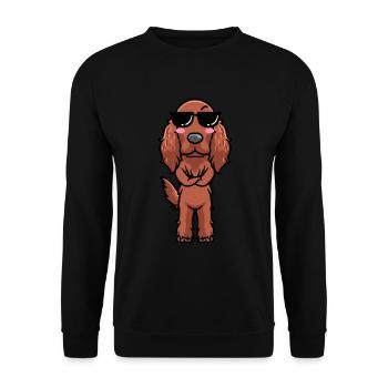 Irish Setter Hund Irischer Roter Setter - Unisex Pullover - Schwarz - Vorne - Alina (178cm) & Michal (187cm)