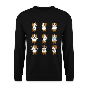 Cochons d’Inde Cochons d’Inde domestiques - Sweat-shirt Unisexe - noir - Devant - Alina (178cm) & Michal (187cm)