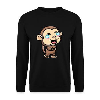 Affe Emoticon Emotion Affenliebhaber - Unisex Pullover - Schwarz - Vorne - Alina (178cm) & Michal (187cm)
