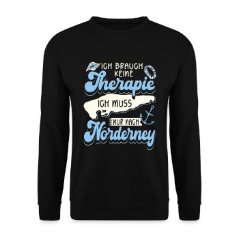 Norderney ostfriesische Insel Nordsee - Unisex Pullover - Schwarz - Vorne - Alina (178cm) & Michal (187cm)
