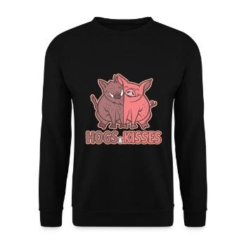 Porcs et baisers Sanglier Porcs Semer des animaux de ferme - Sweat-shirt Unisexe - noir - Devant - Alina (178cm) & Michal (187cm)