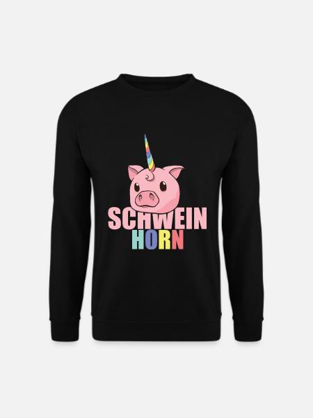 Schweinhorn Einhorn Schwein Kostüm Verkleidung - Unisex Pullover - Schwarz